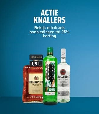 Actieknallers, de beste mixdrank-aanbiedingen van deze week. tot 25% korting
